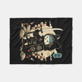 Japans Samurai Cat Tattoo Kawaii Ninja Cat _1 Fleece Deken (Voorkant (Horizontaal))