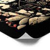 Japans Samurai Cat Tattoo Kawaii Ninja Cat _1 Poster (Hoek)