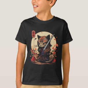 Japans Samurai Cat Tattoo, Kawaii Ninja Cat _2 T-shirt