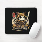 Japans Samurai Cat Tattoo, Kawaii Ninja Cat _3 Muismat (Met muis)
