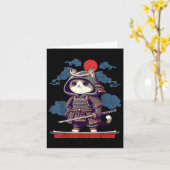 Japans Samurai Cat Tattoo Kawaii Ninja Cat Anime Kaart (Gele Bloem)