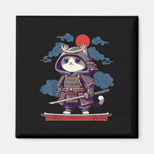 Japans Samurai Cat Tattoo Kawaii Ninja Cat Anime Magneet
