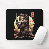 Japans Samurai Cat Tattoo, Kawaii Ninja Cat Muismat (Met muis)