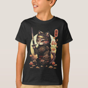 Japans Samurai Cat Tattoo, Kawaii Ninja Cat T-shirt