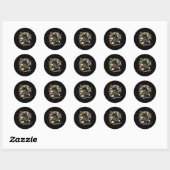 Japans Samurai Cat Tattoo, Kawaii Ninja Ronde Sticker (Vel)