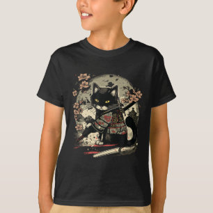 Japans Samurai Cat Tattoo,  Kawaii Ninja T-shirt