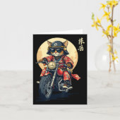 Japans Samurai Cat Warrior Cat Tattoo Kawaii Nin Kaart (Gele Bloem)