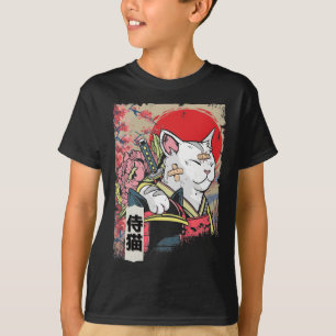 Japans Samurai Cat Warrior Japan Ninja Kitten T-shirt