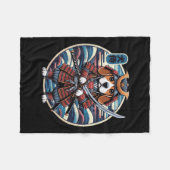 Japans Samurai Dog Tattoo, Beagle Kawaii Ninja _ Fleece Deken (Voorkant (Horizontaal))