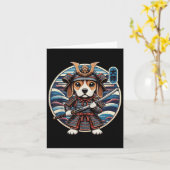 Japans Samurai Dog Tattoo, Beagle Kawaii Ninja Kaart (Gele Bloem)