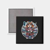Japans Samurai Dog Tattoo, Beagle Kawaii Ninja _ Magneet (Voorkant / Achterkant)