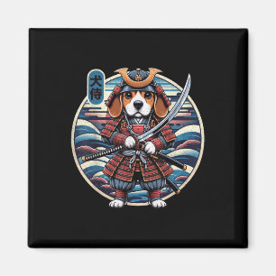 Japans Samurai Dog Tattoo, Beagle Kawaii Ninja _ Magneet