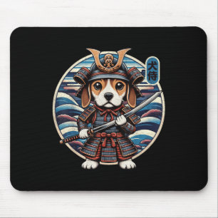 Japans Samurai Dog Tattoo, Beagle Kawaii Ninja Muismat