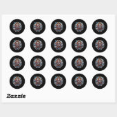Japans Samurai Dog Tattoo, Beagle Kawaii Ninja _ Ronde Sticker (Vel)