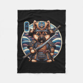 Japans Samurai Dog Tattoo, Duitse herder Kawai Fleece Deken (Voorkant)