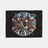 Japans Samurai Dog Tattoo, Duitse herder Kawai Fleece Deken (Voorkant (Horizontaal))