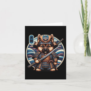 Japans Samurai Dog Tattoo, Duitse herder Kawai Kaart