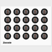 Japans Samurai Dog Tattoo, Duitse herder Kawai Ronde Sticker (Vel)