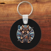 Japans Samurai Dog Tattoo, Duitse herder Kawai Sleutelhanger (Voorkant)