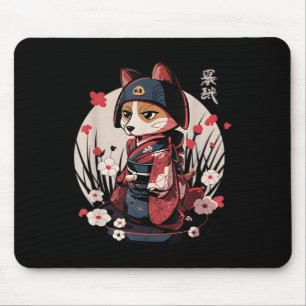 Japans Samurai Dog Tattoo Kawaii Ninja Dog Muismat