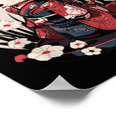 Japans Samurai Dog Tattoo Kawaii Ninja Dog Poster (Hoek)