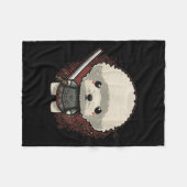 Japans Samurai Dog Tattoo, Kawaii Ninja Fleece Deken (Voorkant (Horizontaal))