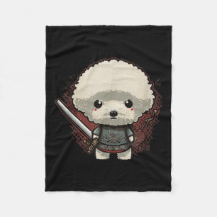 Japans Samurai Dog Tattoo,  Kawaii Ninja Fleece Deken