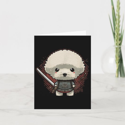 Japans Samurai Dog Tattoo, Kawaii Ninja Kaart (Voorkant)