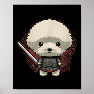 Japans Samurai Dog Tattoo,  Kawaii Ninja Poster