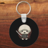 Japans Samurai Dog Tattoo, Kawaii Ninja Sleutelhanger (Voorkant)