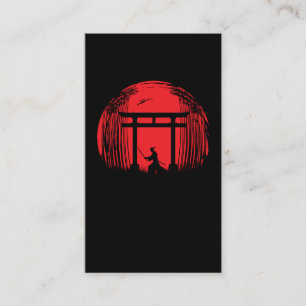 Japans Samurai Fighter Silhouette Warrior Japan Visitekaartje