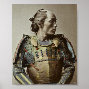 Japans Samurai  Foto Handkleurig Poster