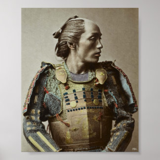 Japans Samurai  Foto Handkleurig Poster