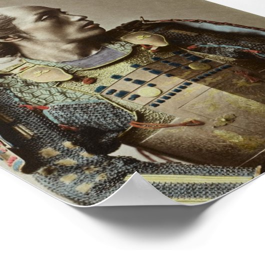 Japans Samurai  Foto Handkleurig Poster (Hoek)