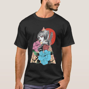 Japans Samurai Geisha Sakura Cherry Blos T-shirt