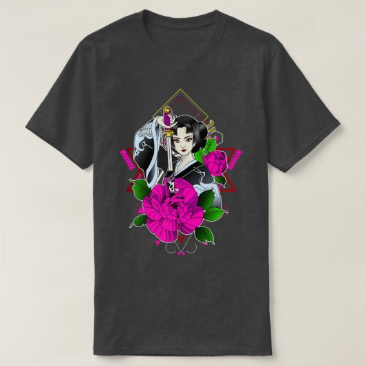 Japans Samurai Girl T-shirt (Design voorkant)