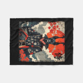 Japans Samurai Groot Deens Tattoo Kawaii Ukiyo-e Fleece Deken (Voorkant (Horizontaal))