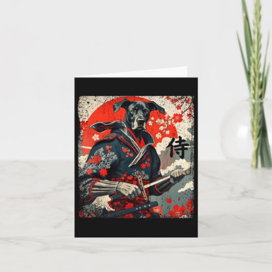 Japans Samurai Groot Deens Tattoo Kawaii Ukiyo-e Kaart (Voorkant)