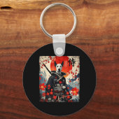 Japans Samurai Groot Deens Tattoo Kawaii Ukiyo-e Sleutelhanger (Voorkant)