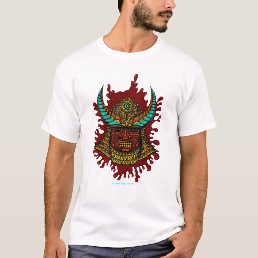 Japans samurai helm cool t-shirt design (Voorkant)