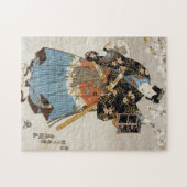 Japans Samurai holding lantern katana ukiyo-e Legpuzzel (Horizontaal)