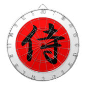 Japans Samurai Kanji Symbol Dartbord (Voorkant)