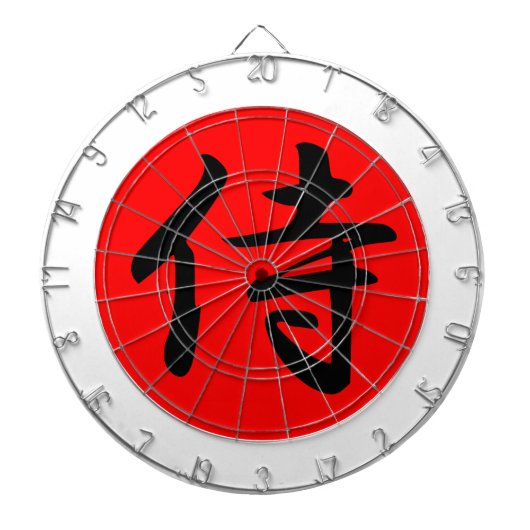 Japans Samurai Kanji Symbol Dartbord (Voorkant)
