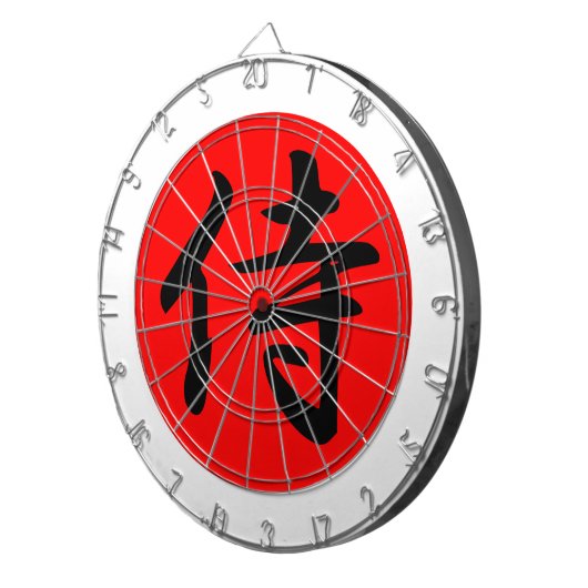 Japans Samurai Kanji Symbol Dartbord (Voorkant Rechts)