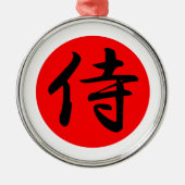 Japans Samurai Kanji Symbol Metalen Ornament (Voorkant)