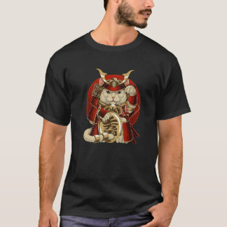 Japans Samurai Maneki Neko Cat Bushido esthetisch T-shirt