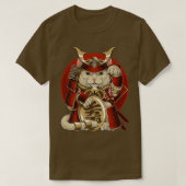 Japans Samurai Maneki Neko Cat Bushido esthetisch T-shirt (Design voorkant)