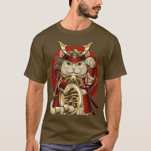 Japans Samurai Maneki Neko Cat Bushido esthetisch T-shirt