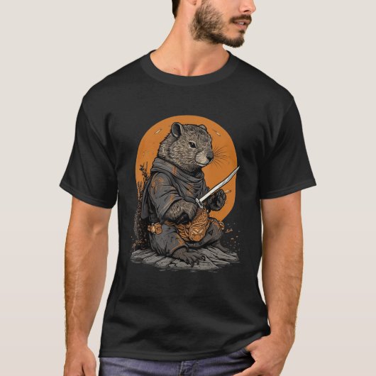 Japans Samurai Marmot T-shirt (Voorkant)