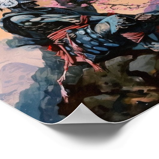 Japans Samurai Meditating Poster (Hoek)